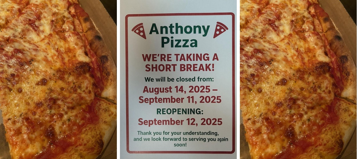 Anthony's Pizza Menu